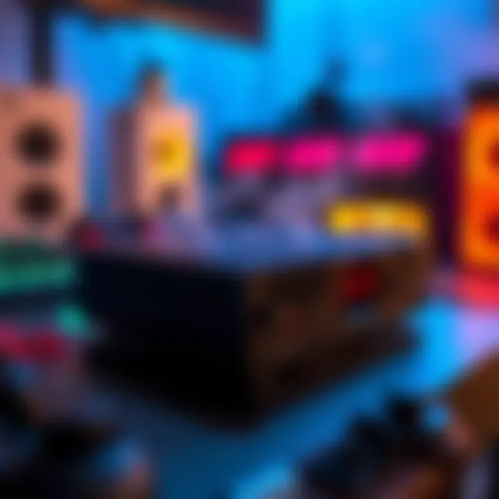 A Steam Deck gaming console with a focused view on its fan area, showing signs of use and a slight haze in the air, depicting a gamer contemplating its smell.