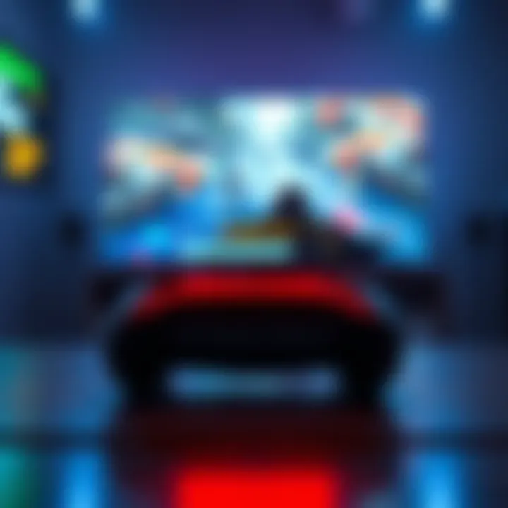 A Steam Deck console with a game loading screen frozen, showing a frustrated player in the background
