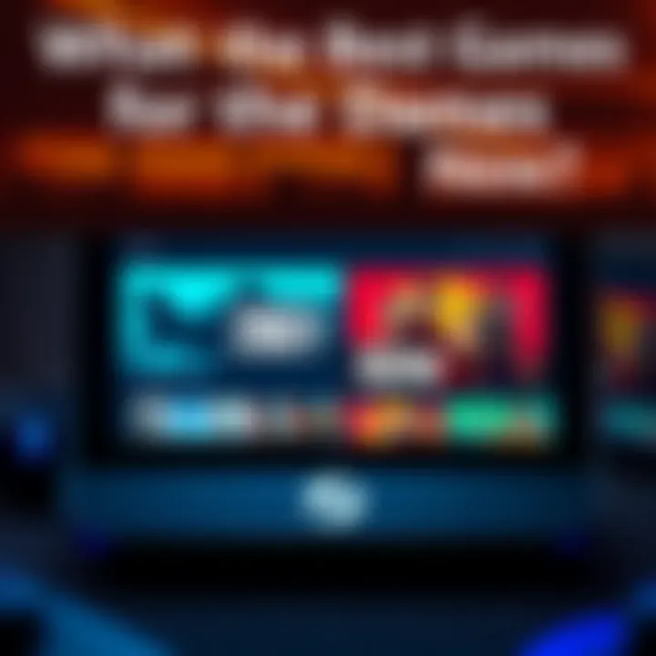 Steam Deck with popular game titles A Steam Deck console displaying popular games like Hogwarts Legacy and Red Dead Redemption 2 on the screen