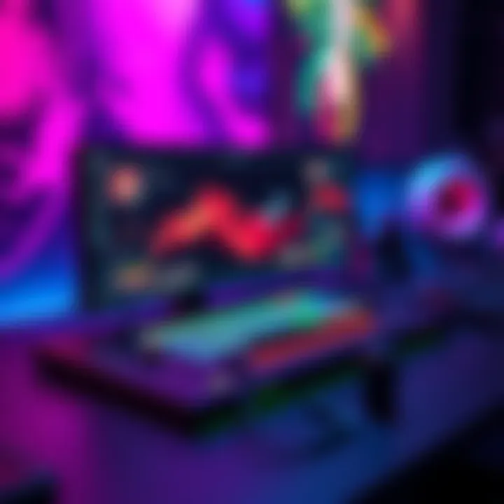 Steam Deck displaying graphic design applications with colorful artwork