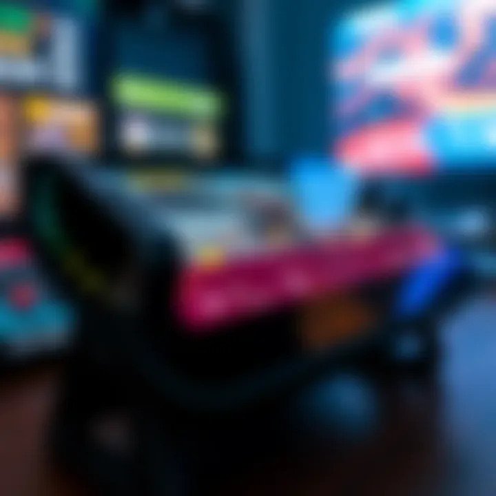 A close-up view of a Steam Deck OLED screen showing graphical issues in a game interface