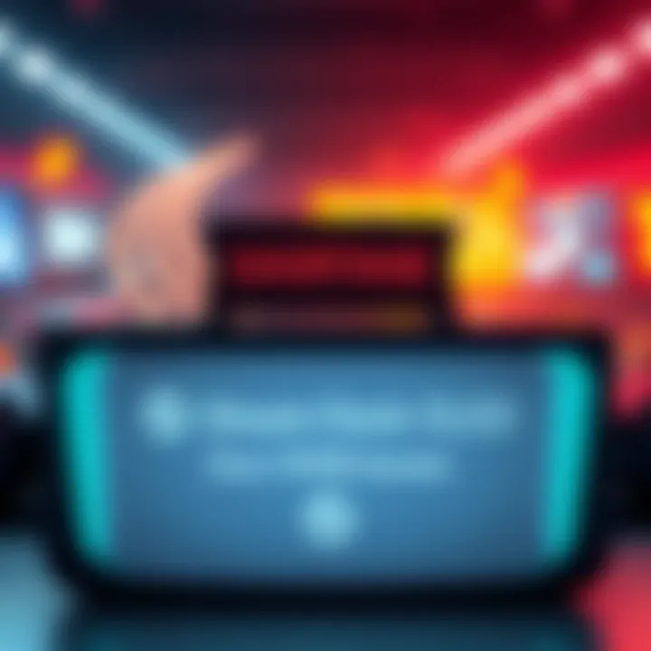 Steam Deck OLED console with a sign indicating shortage due to RAM issues