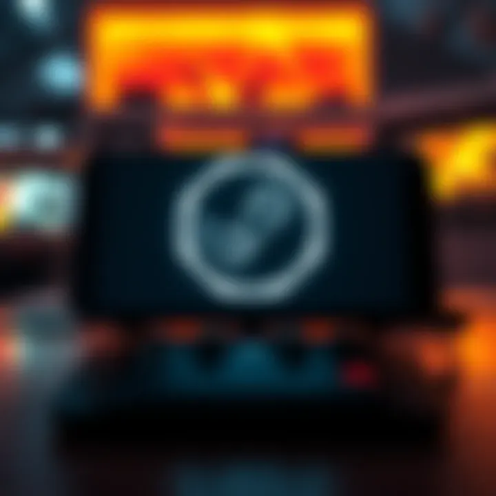 A Steam Deck gaming device displaying the Proton logo on its screen, symbolizing gaming performance enhancements.