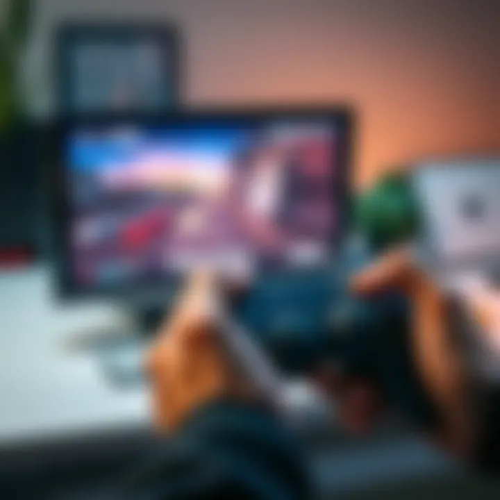 A Steam Deck console displaying a PS2 game on screen, with a hand holding the controller, showcasing gaming in action.