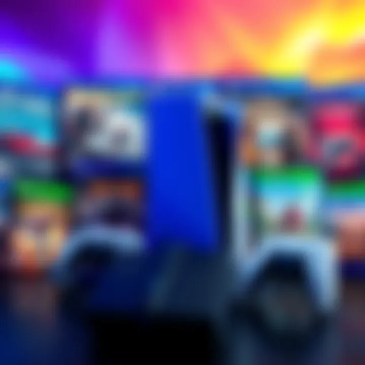 Steam Deck and PS5 Gaming A Steam Deck and PS5 console displayed together with various crossplay game covers around them