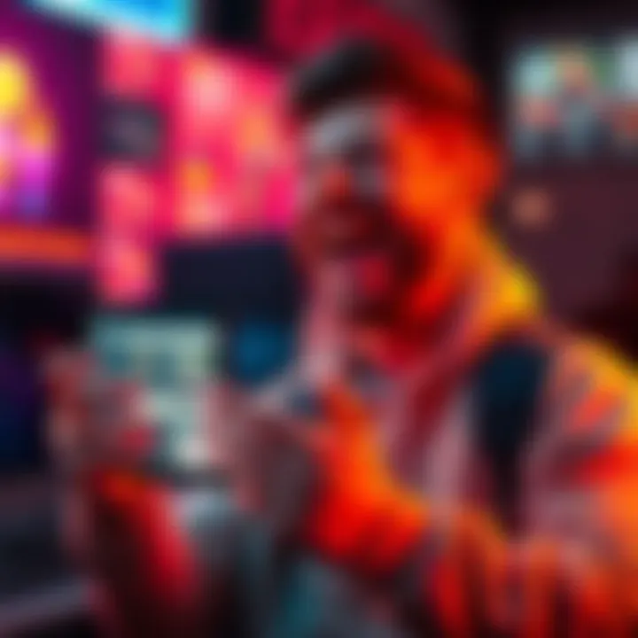 A user laughing while holding their Steam Deck after a screen glitch is fixed with a reboot