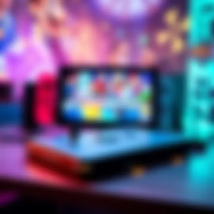 A Steam Deck displaying the Smash Ultimate game on its screen with gameplay action