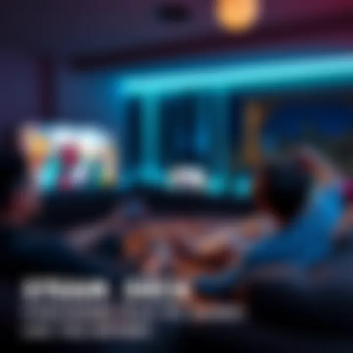 A person enjoying video games on a Steam Deck while sitting on a couch with family, highlighting the streaming feature from a PC.