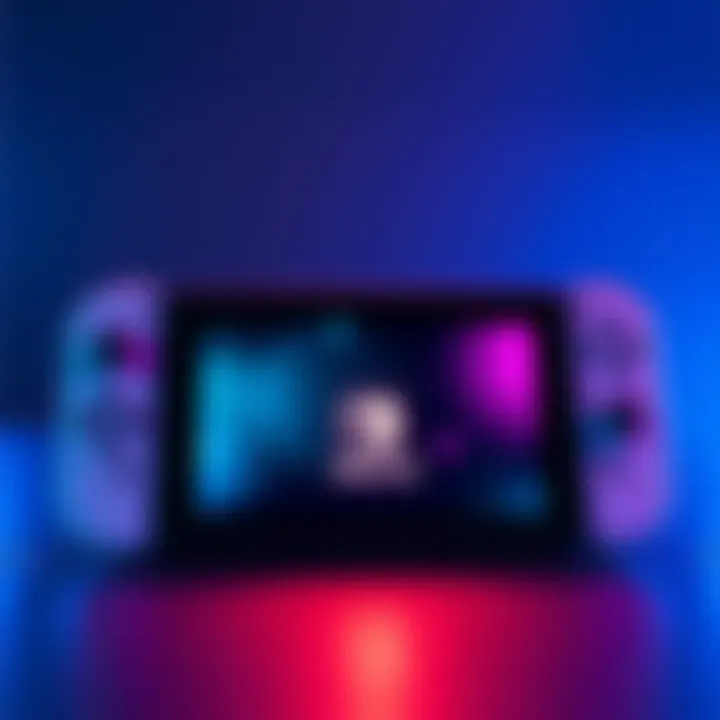 A Steam Deck and a Switch 2 handheld console displayed together, showcasing their designs and screens.