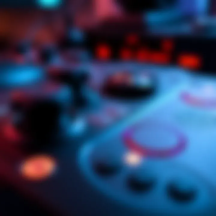 A close-up of a Steam Deck showing its innovative trackpads, highlighting its gaming features.