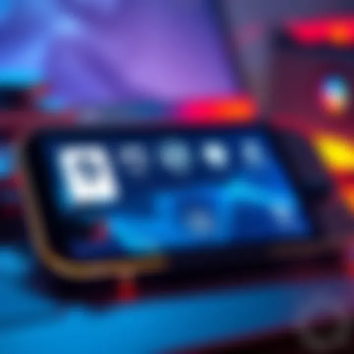 A Steam Deck gaming device displaying update icons on its screen, representing upcoming changes and enhancements in the gaming experience.