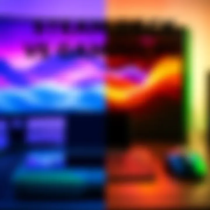 Steam Deck vs Gaming PC A side-by-side comparison of a Steam Deck and a gaming PC setup, showcasing the handheld console next to a monitor, keyboard, and gaming mouse.