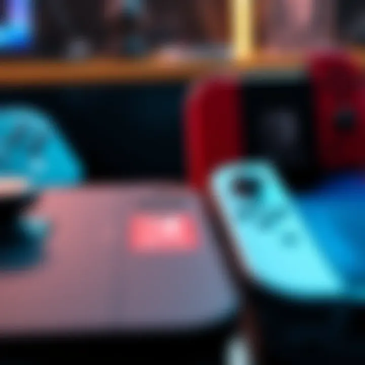 Steam Deck and Nintendo Switch comparison A close-up view of a Steam Deck next to a Nintendo Switch highlighting their differences