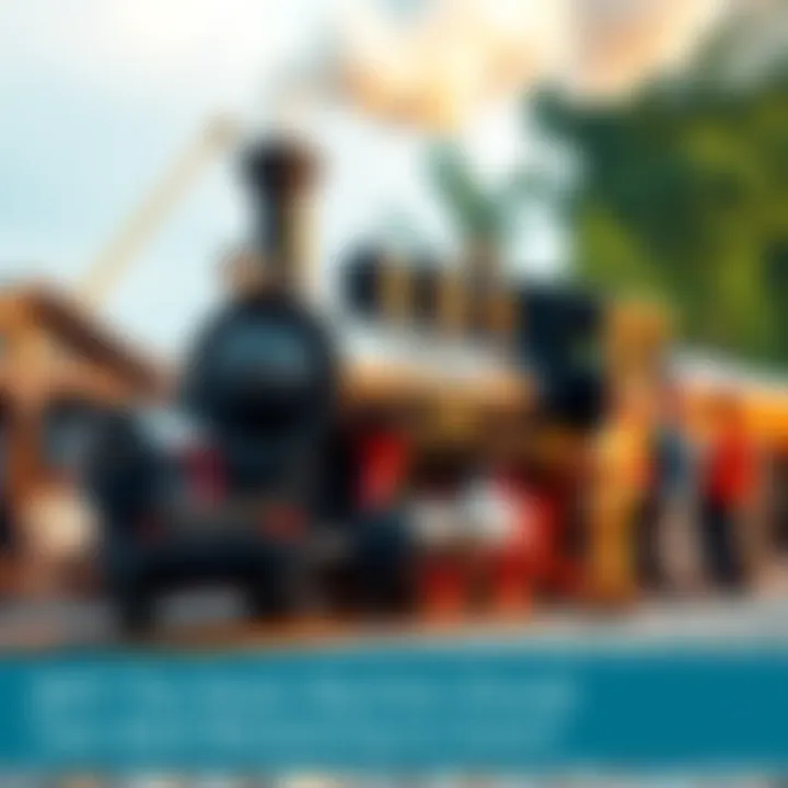 Steam Engine Debate A vintage steam engine in motion with a group of people discussing beside it.