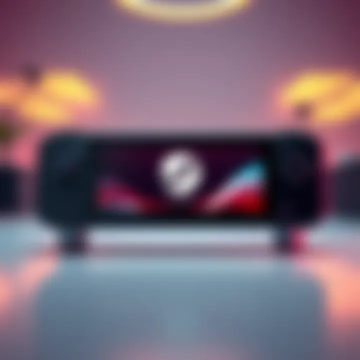 A concept image of the Steam Frame Lite gaming console showing a sleek design with a reduced size and fewer buttons compared to the original model.
