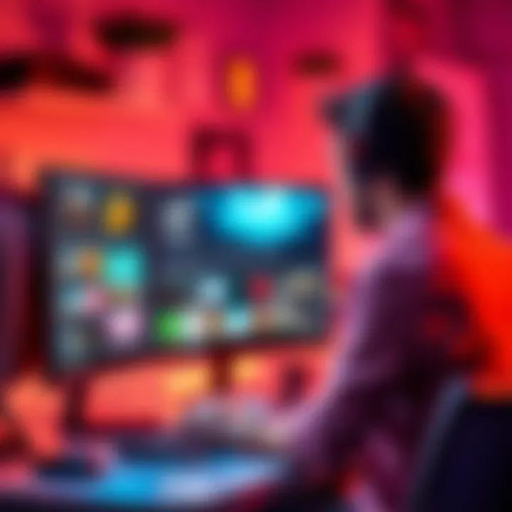 Steam game collections discussion A person sharing their Steam game collections on a computer, inviting others to discuss favorites and ratings.