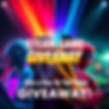 A vibrant graphic showcasing four popular Steam games available for giveaway, including colorful characters and game elements from each title.