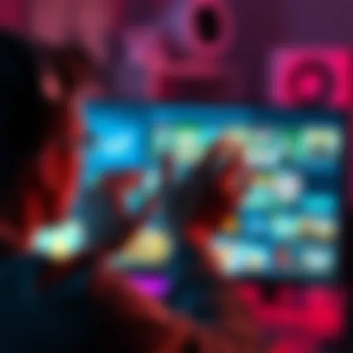 Person looking at a Steam game library on a computer screen with a concerned expression