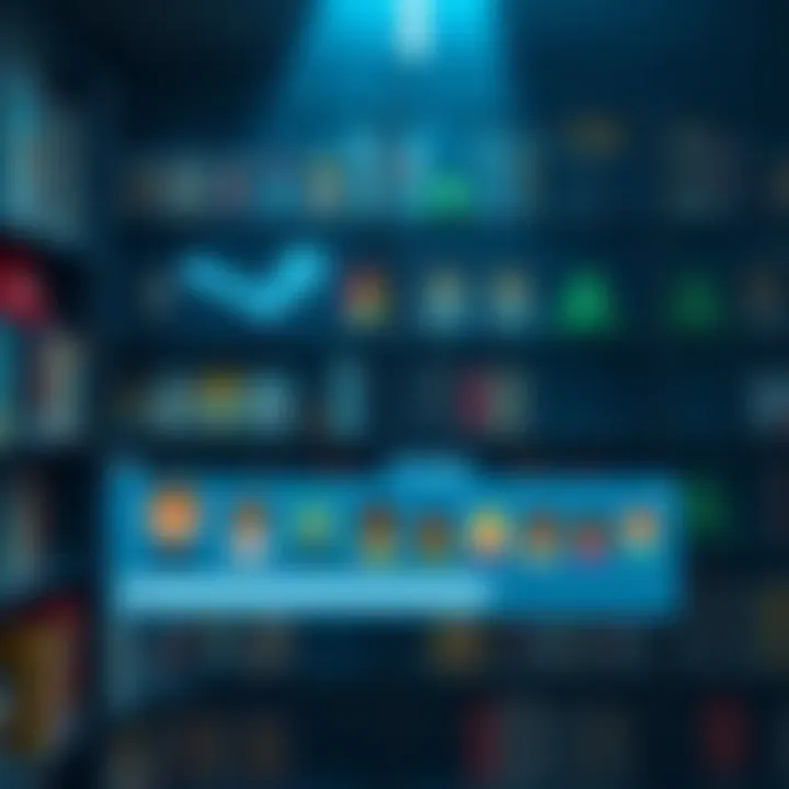 Steam game library and friend list representation A visual showing a Steam game library with many game icons and a small friend list featuring 14 friends