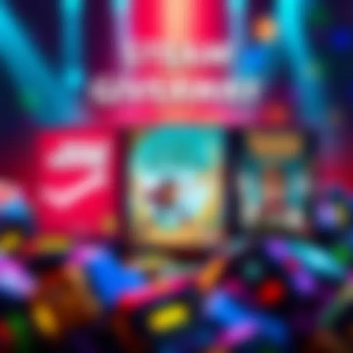 A colorful graphic promoting a giveaway with a selection of Steam game covers including Golf Gang, The Last Tinker, Plebby Quest, and Hercule Poirot.