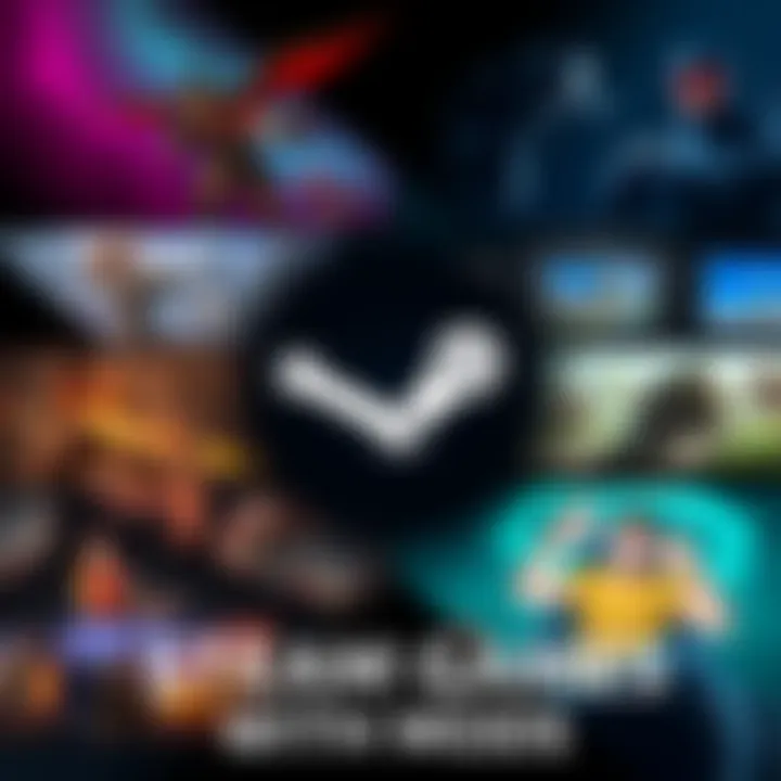 A collage of popular Steam games known for their mod support, featuring gameplay scenes and mod-related elements