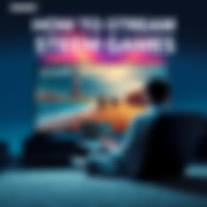 A person streaming Steam games to their TV using a laptop and wireless connection