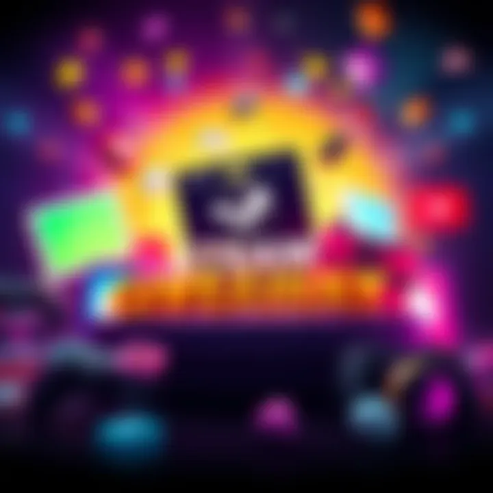 Steam gift card giveaway A colorful graphic announcing a free Steam gift card giveaway on a YouTube channel, featuring gaming icons and vibrant design elements.