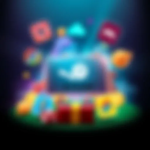 A colorful graphic showing a $12 Steam gift card with game icons around it, inviting people to participate in a giveaway by sharing their favorite game.