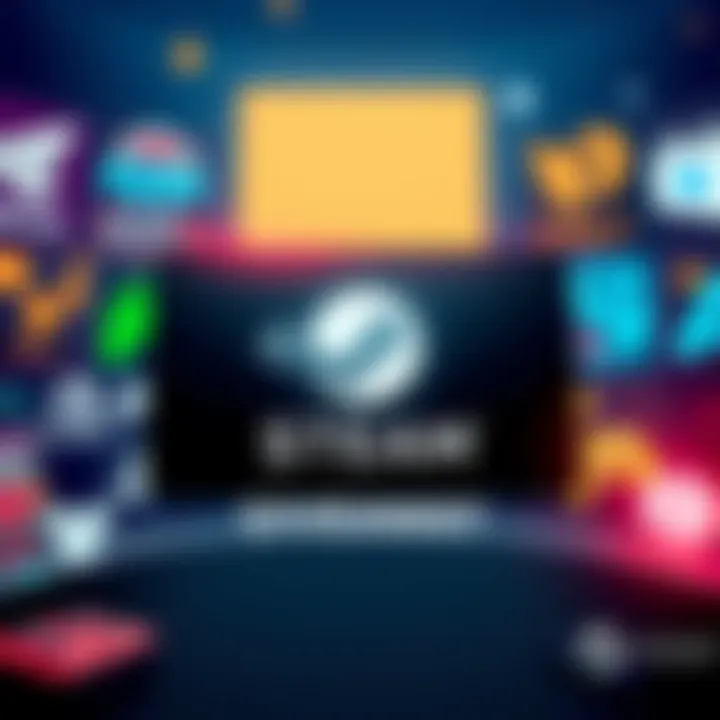 Steam Gift Card Giveaway A vibrant graphic featuring a 100âŦ Steam gift card with gaming icons in the background.