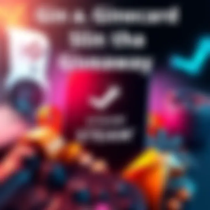 An eye-catching graphic promoting a giveaway for a Steam gift card with gaming elements