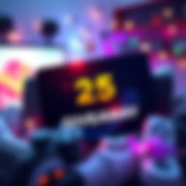 A colorful graphic promoting a $25 Steam Gift Card giveaway with gaming elements