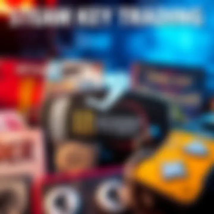 A collection of popular Steam game titles like 'AER Memories of Old' and 'Dread Templar' displayed together, representing Steam key trading.