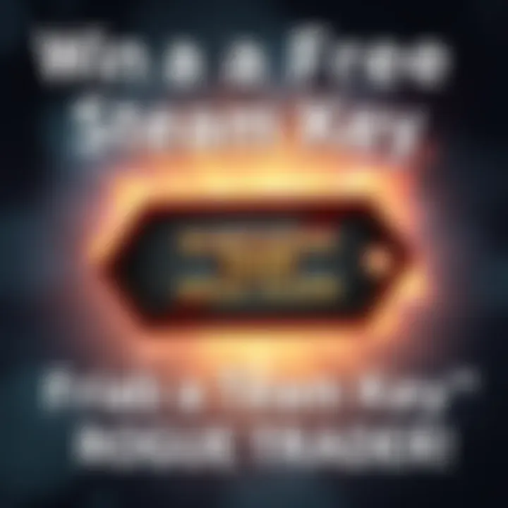 A graphic showing a Steam key with the logo of Warhammer 40,000: Rogue Trader and text encouraging comments about positive experiences.