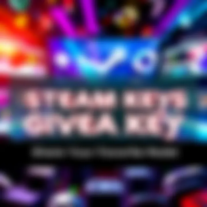 Steam keys giveaway announcement A colorful graphic promoting a giveaway of three random Steam keys, encouraging participants to comment their favorite game mods.
