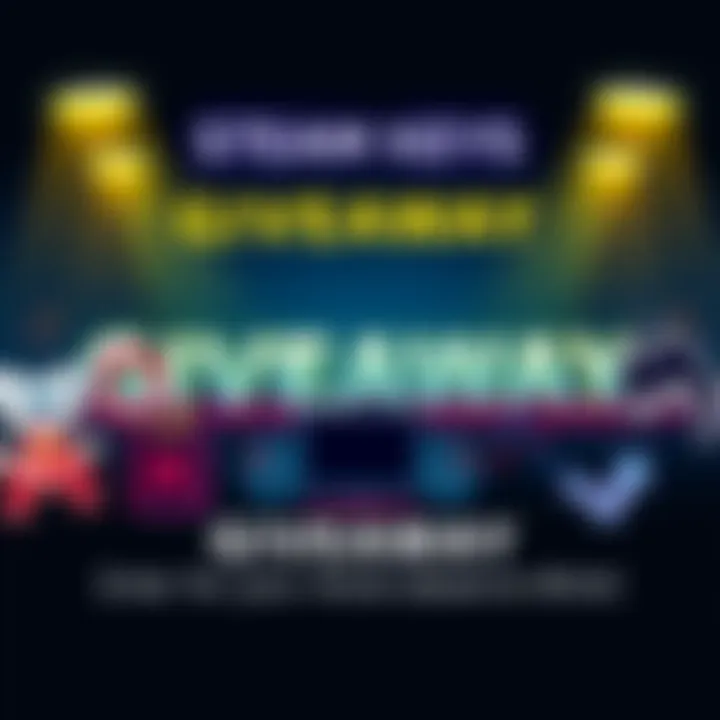 Steam Keys Giveaway Announcement Graphic showing a giveaway for Steam keys with a gaming theme, featuring popular games and a call to comment with favorite movies, shows, or anime.