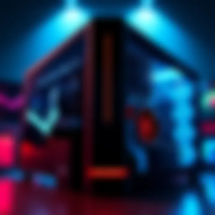 A side-by-side comparison of a Steam Machine and a pre-built gaming PC, showcasing their design and features in a gaming setup.