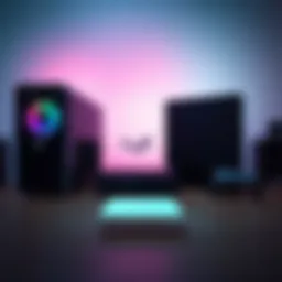 A Steam Machine console placed next to a traditional gaming PC and a modern console, showcasing their differences in design and size.