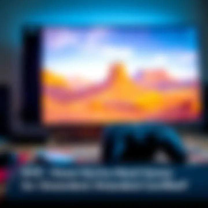 An image showing a Steam Machine connected to a TV with a game controller in front of it, indicating gaming setup and console-like experience