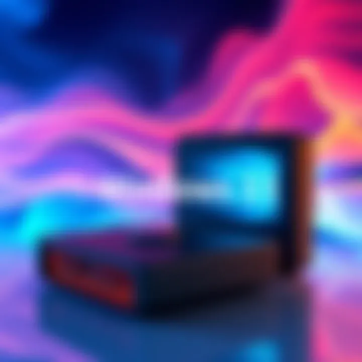 Steam Machine and Windows 11 A Steam Machine gaming console next to a Windows 11 logo, highlighting its potential compatibility.