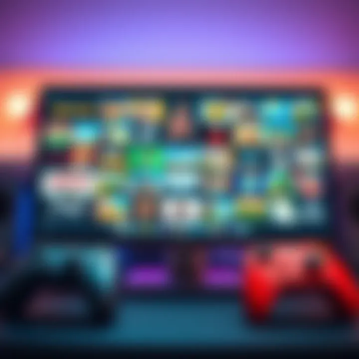 A collection of popular offline games displayed on a computer screen with game controllers