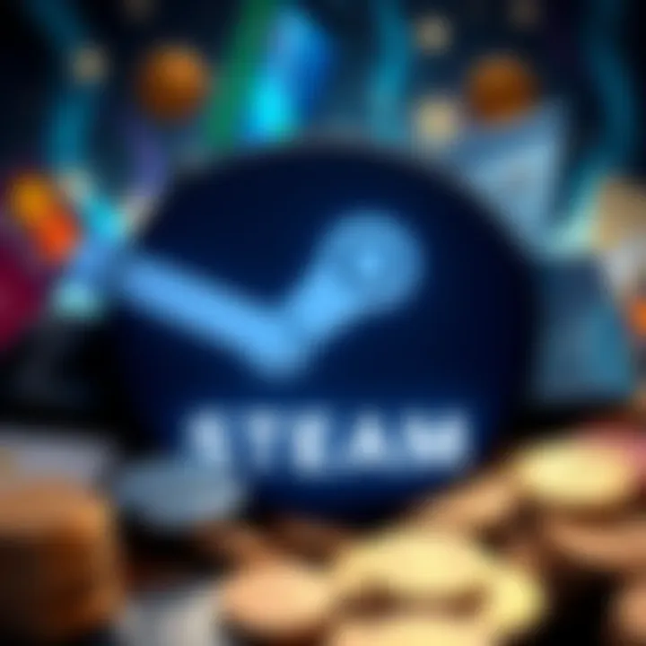 Valve's Steam logo surrounded by payment symbols like credit cards and coins, suggesting the concept of becoming a payment provider