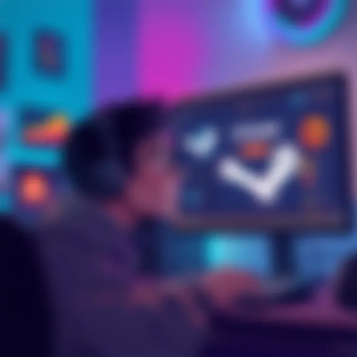 Illustration showing a gamer looking confused at a computer screen displaying Steam's new adult content guidelines