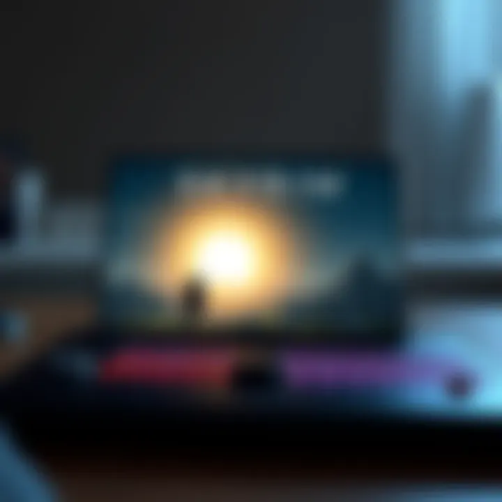 A SteamDeck device displaying Skyrim gameplay on the screen, showing a character in a fantasy landscape