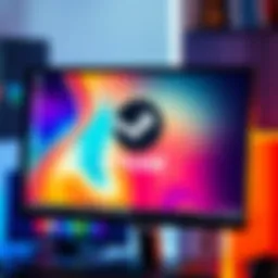 A computer screen displaying the SteamOS logo, symbolizing a potential alternative to Microsoft Windows.