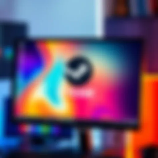 A computer screen displaying the SteamOS logo, symbolizing a potential alternative to Microsoft Windows.
