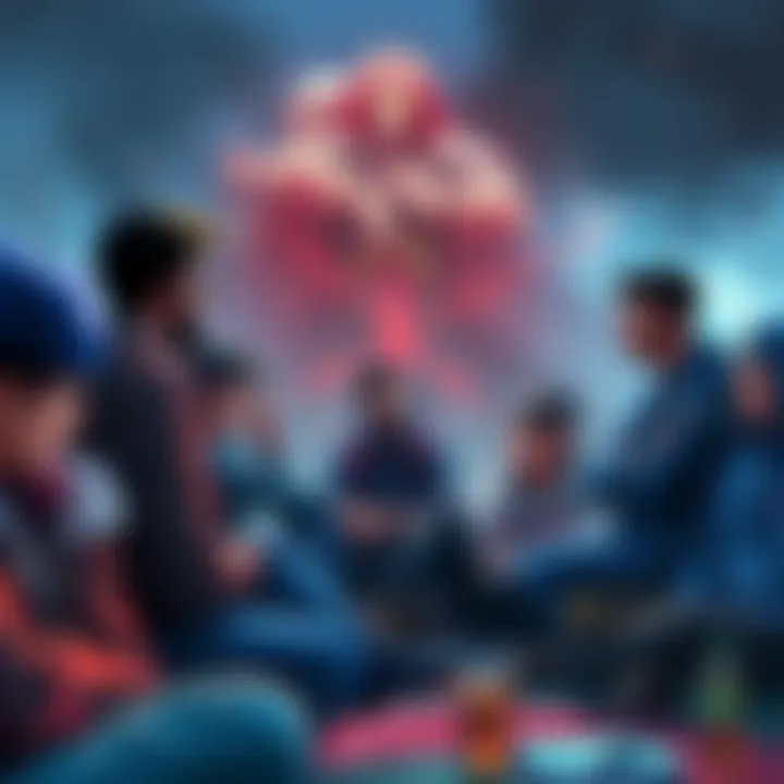 Steegull mains gather to discuss the recent catastrophe impacting their game, showing concern and solidarity.