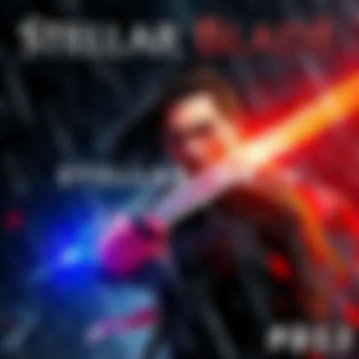 Scene from Stellar Blade: BLOOD RAIN showing character in action with intense graphics and dark rain backdrop