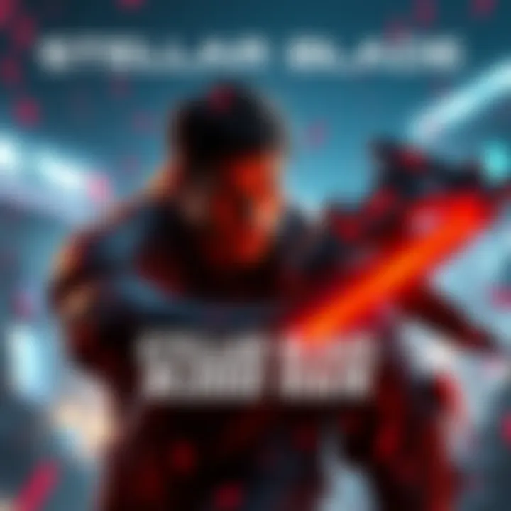 A captivating scene from the Stellar Blade: Blood Rain trailer showing a character in action with intense graphics and vibrant colors.