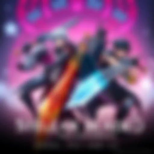 Artwork showing characters from Stellar Blade and Nier Automata together with weapons in an action pose