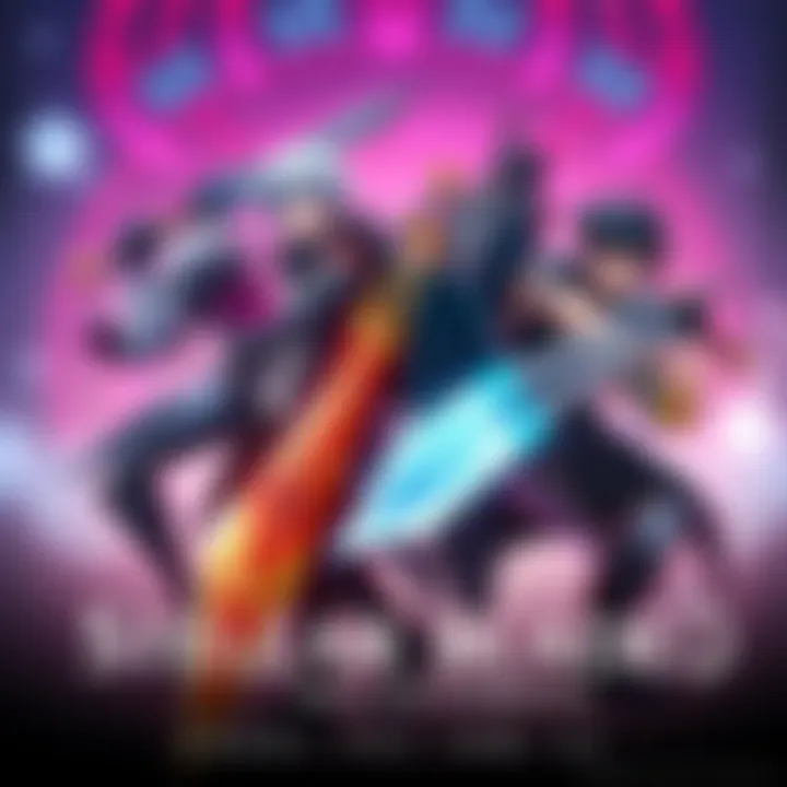 Artwork showing characters from Stellar Blade and Nier Automata together with weapons in an action pose